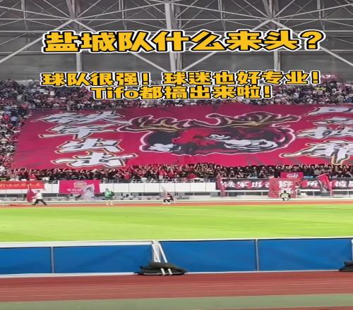 盐城队什么来头球迷这么专业Tifo都搞出来啦!