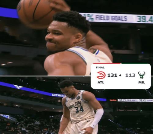 一定后悔了吧球队大比分输球,字母哥怒砸篮球发泄不满!