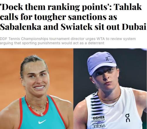 卡費(fèi)爾尼科夫針對WTA1000迪拜站的退賽潮為迪拜賽事總監(jiān)發(fā)聲