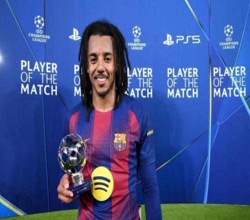 头球双响,孔德当选巴萨vs法兰克福全场最佳球员