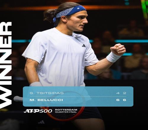 ATP500鹿特丹：前澳網(wǎng)亞軍西西帕斯02不敵資格賽選手，止步八強(qiáng)