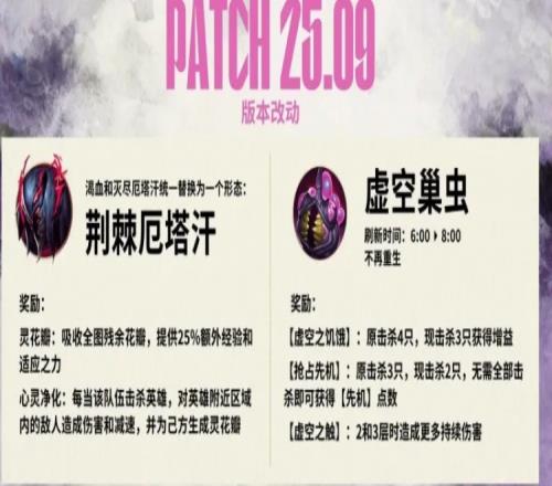 LPL進入25.09版本：厄塔汗只有荊棘形態(tài)，虛空巣蟲僅刷新1次