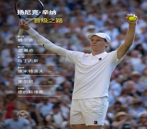 辛纳晋级之路:五场比赛30取胜,第四轮收获迪米特洛夫退赛大礼