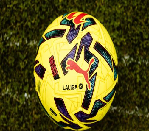 西甲发布冬季新款比赛用球:荧光黄配色,纹理致敬赛车运动