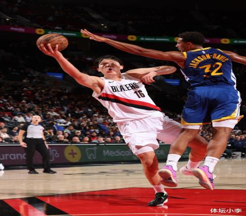 9分6板1帽!杨瀚森又创1新高!开拓者遭18分大逆转,库里轰28分