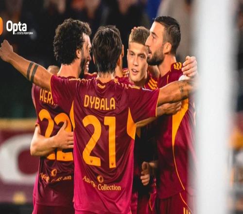 7胜2负积分并列第1,罗马队史第6次开季意甲前9轮赢下7场