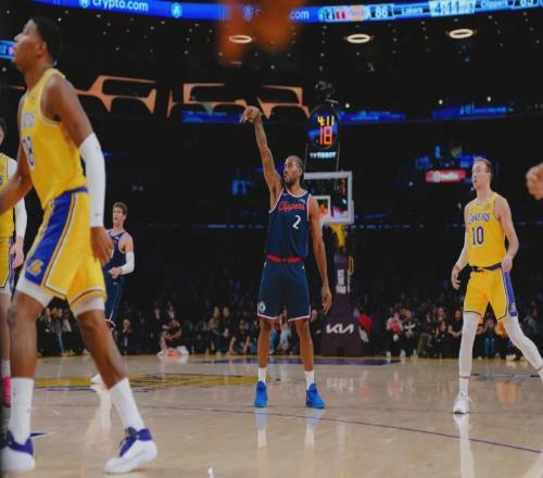 伦纳德伤退!詹姆斯边线球失误!泰伦卢不满湖人骗犯规