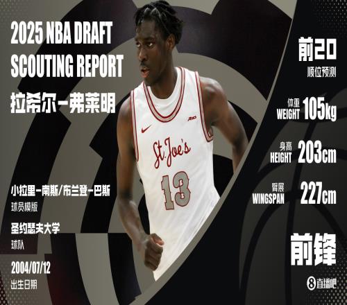 臂展2米27的3D內(nèi)線！拉希爾弗萊明：攻防賣力還有一手定點(diǎn)投籃