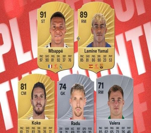 西甲12月最佳球員候選：姆巴佩、亞馬爾、科克、拉杜、巴萊拉