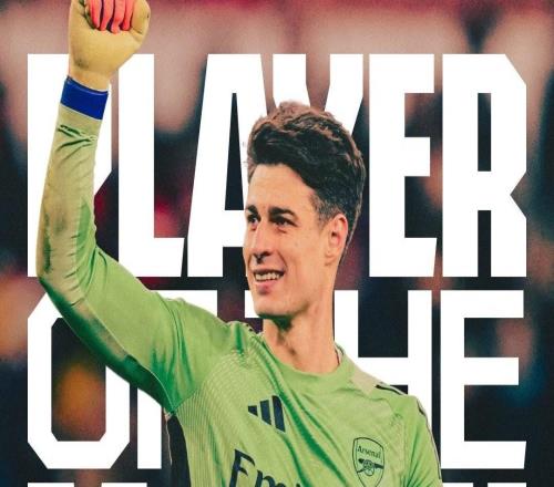 撲點(diǎn)功臣，阿森納官方：凱帕當(dāng)選本輪聯(lián)賽杯隊(duì)內(nèi)最佳球員