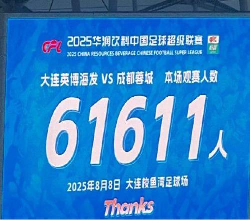 本輪兩場中超觀賽人數(shù)沖進top10，英博61611人位列第3