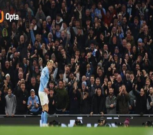 哈兰德英超赛季前10场13球,历史同期仅次于2223赛季的自己