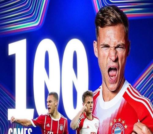 基米希欧冠100场比赛赢下71场,为所有球员最多