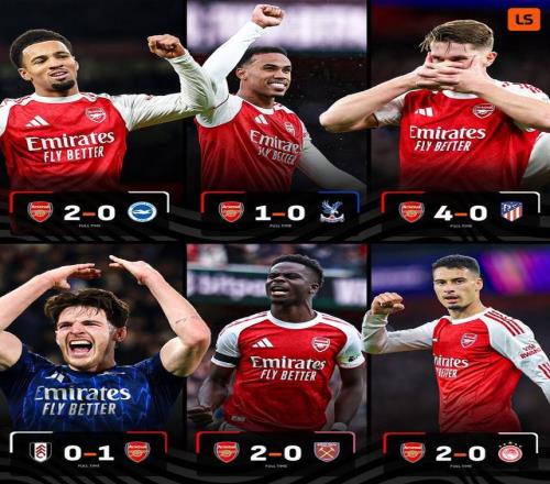 完美10月,阿森纳本月6场比赛全部取胜且一球未丢