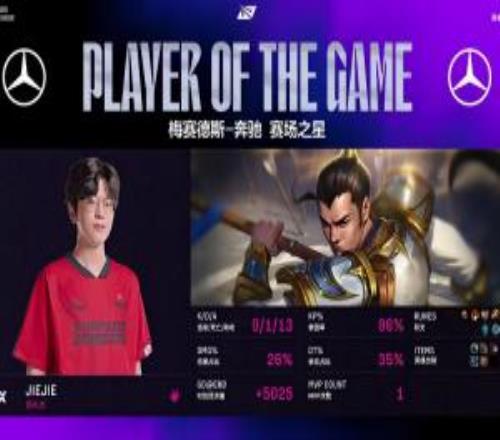 趙信游龍Jiejie憑借首局趙信的亮眼表現(xiàn)斬獲對(duì)局MVP！