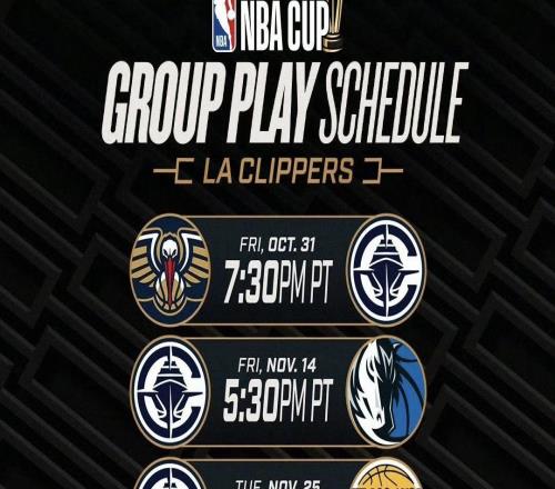快船公布NBA杯賽賽程：首戰鵜鶘，11月25日上演洛杉磯德比