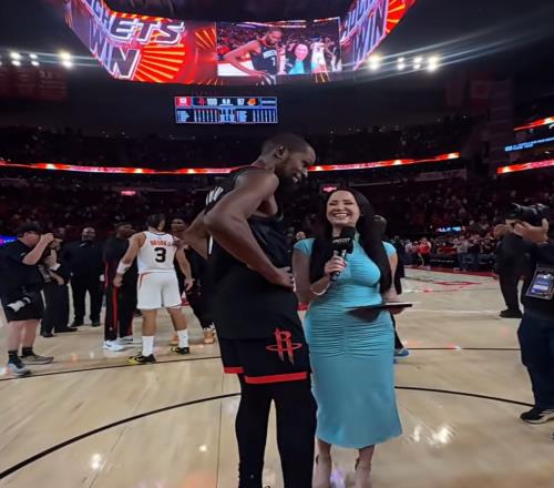 杜蘭特絕殺太陽后現(xiàn)場(chǎng)采訪一幕走紅！主持人身材火辣專業(yè)知識(shí)過硬