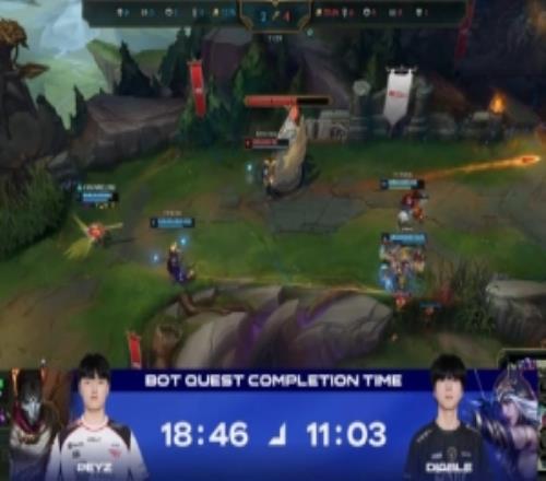 T1vsBFX第三局：Diable完成任務(wù)的時(shí)間比Peyz提前近8分鐘！