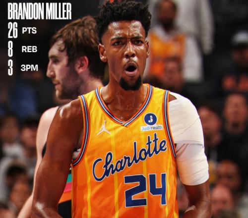 26分8板2助1断1帽!米勒打爆文班,哈珀不输克神,黄蜂豪取6连胜