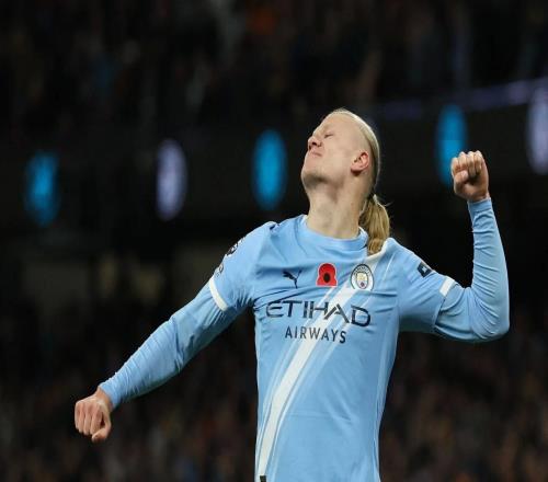 没悬念哈兰德只需在16轮进2球,即可打破英超百球最快纪录