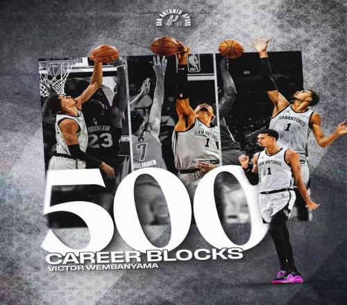 文班亞馬500蓋帽里程悲：歷史第2年輕+第4快無緣四殺聯盟第一