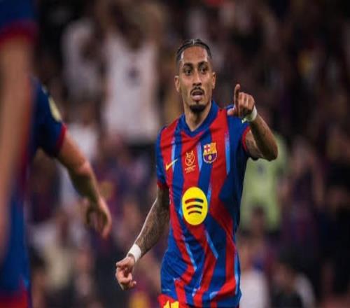 点射破门,拉菲尼亚近10次对阵马竞直接参与8粒进球