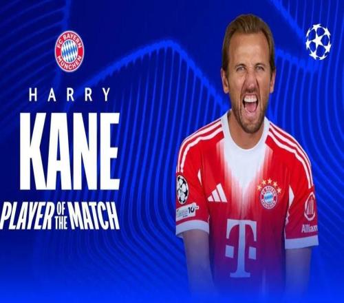 梅开二度,凯恩当选拜仁vs圣吉罗斯全场联合最佳球员