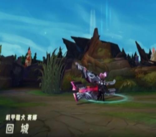 机甲猎犬赛娜皮肤展示：身骑猎犬造型摩托，夹克披风随风飘扬