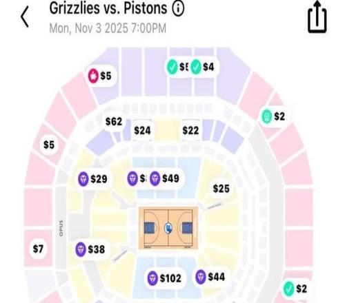 仅需14元人民币今日灰熊主场对活塞的门票最低2美元