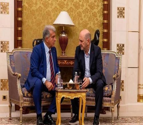 与西超杯参赛俱乐部会议第一站,西足协主席与拉波尔塔会面