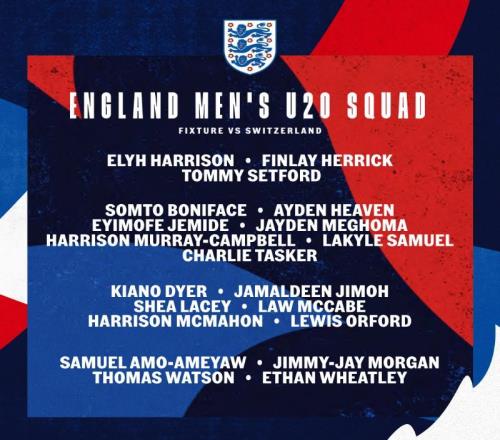英格蘭U20名單：曼聯(lián)包括海文在內(nèi)4人入選，切爾西3人
