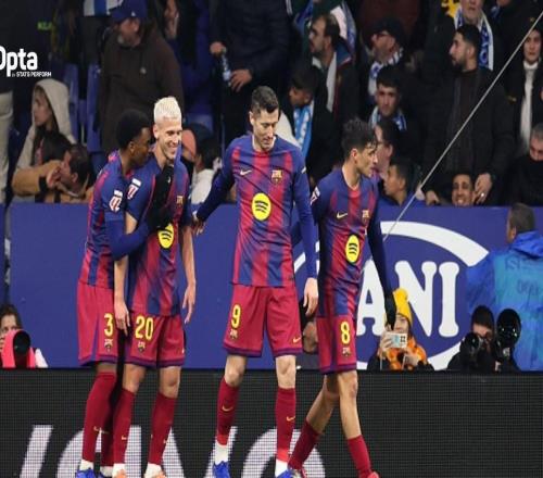 巴萨连续39场西甲取得进球，为五大联赛现存最长纪录