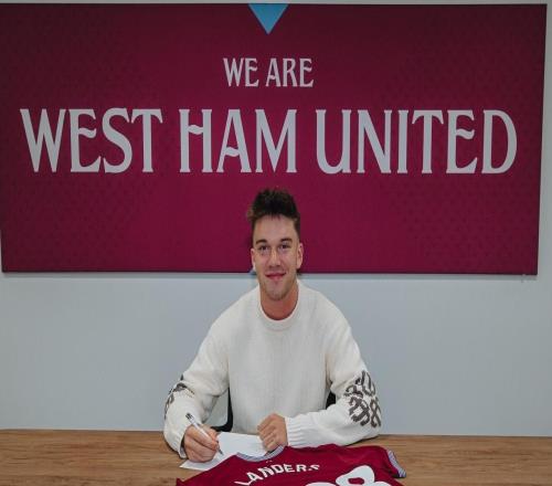 官方:西汉姆联与18岁前锋兰德斯续约至2028年夏天