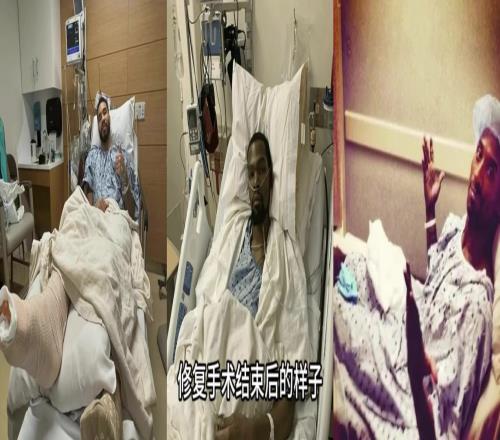 KD最奇！科比、杜兰特、塔图姆跟腱断裂修复手术结束后的样子
