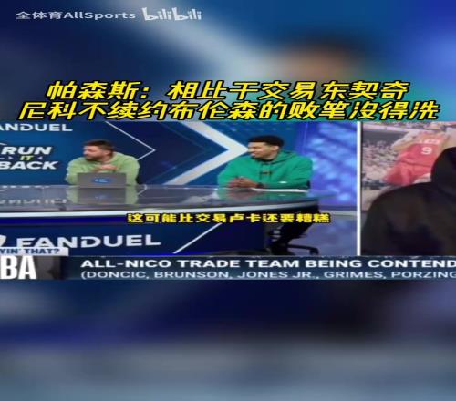 更糟糕！帕森斯：相比于交易东契奇，尼科不续约布伦森没得洗！
