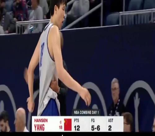 这场打开老美认知杨瀚森联合试训首秀惊艳7中5得12分！