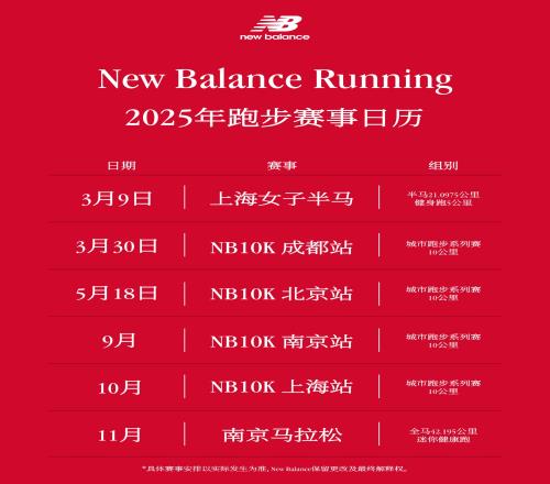 New Balance Running 2025年跑步赛事日历