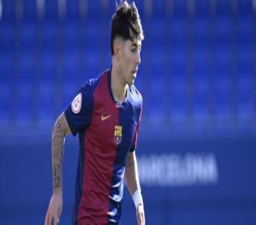 Dani Rodríguez, en el Barça Atlètic-Celta (2-2)