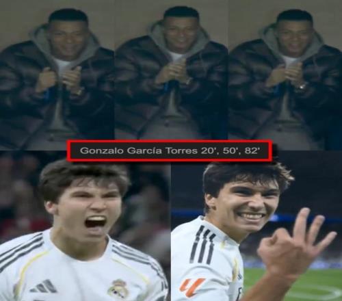 贡萨洛戴帽，姆巴佩在看台拍手叫好