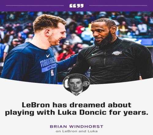 Windhorst：詹姆斯想和东契奇合作已经好几年了他特别特别想