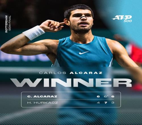 ATP500鹿特丹：阿尔卡拉斯21击败胡尔卡奇，决赛将战德米纳尔