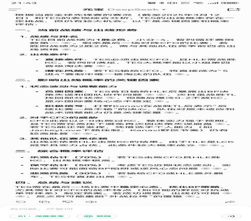 AI预测TES晋级情况：需在最后一场比赛中稳定心态、优化BP策略