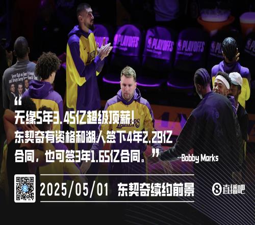 无缘5年3.45亿！东契奇有资格和湖人签4年2.29亿也可签3年1.65亿