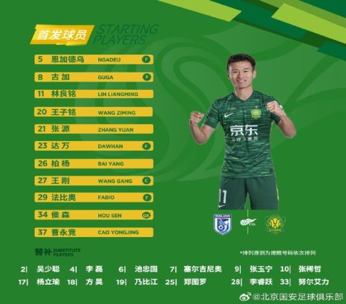 北京国安今日首发！打好每一场比赛国安，拼！