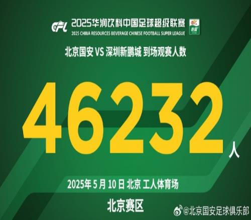 感谢今天到场的46232名球迷，下一场，青岛见！