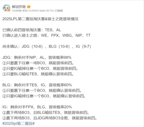 iG前四概率仅20%！LPL三队季后赛情况：iG后续全赢且看别人脸色才能晋级