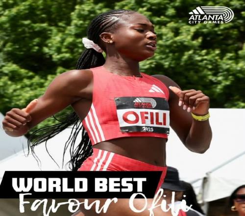 15秒85！奥菲利女子150米打破16秒大关&成首位突破16秒的女选手