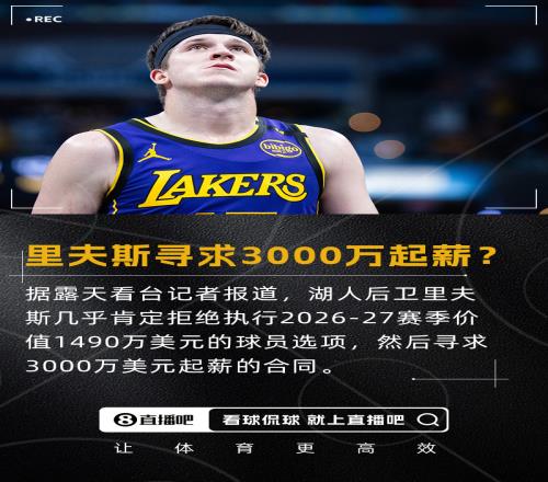 记者：里夫斯几乎肯定拒绝执行球员选项寻求起薪3000万合同