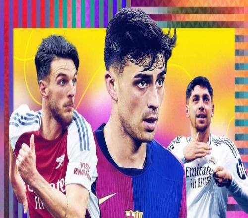 ESPN年度15大中场：佩德里第1赖斯第2巴尔韦德第3维蒂尼亚第5