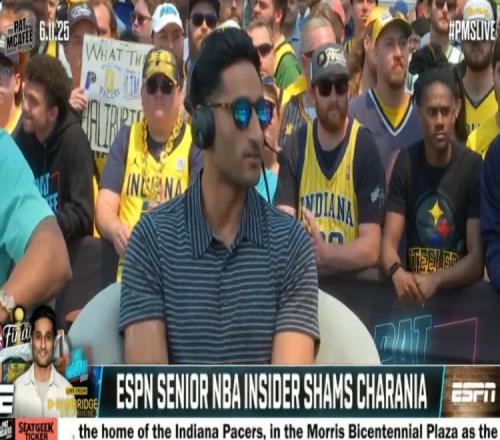 Shams：哈利伯顿一瘸一拐是脚踝问题但没啥可担心的&他会出战G3